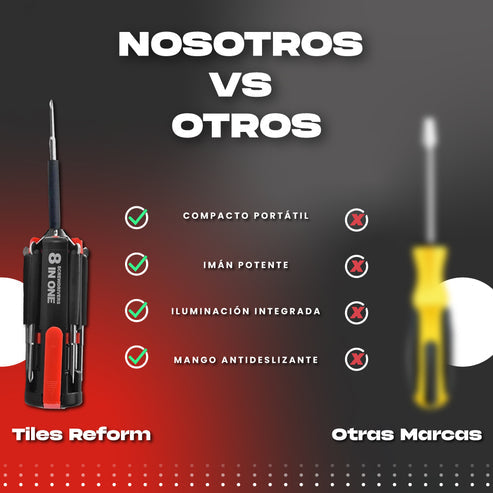 Destornillador 8 en 1 con Linterna