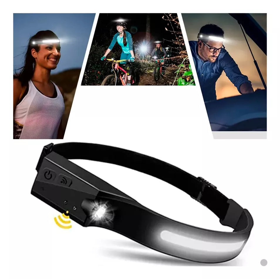 Linterna LED de Cabeza con Sensor (Recargable🔋)