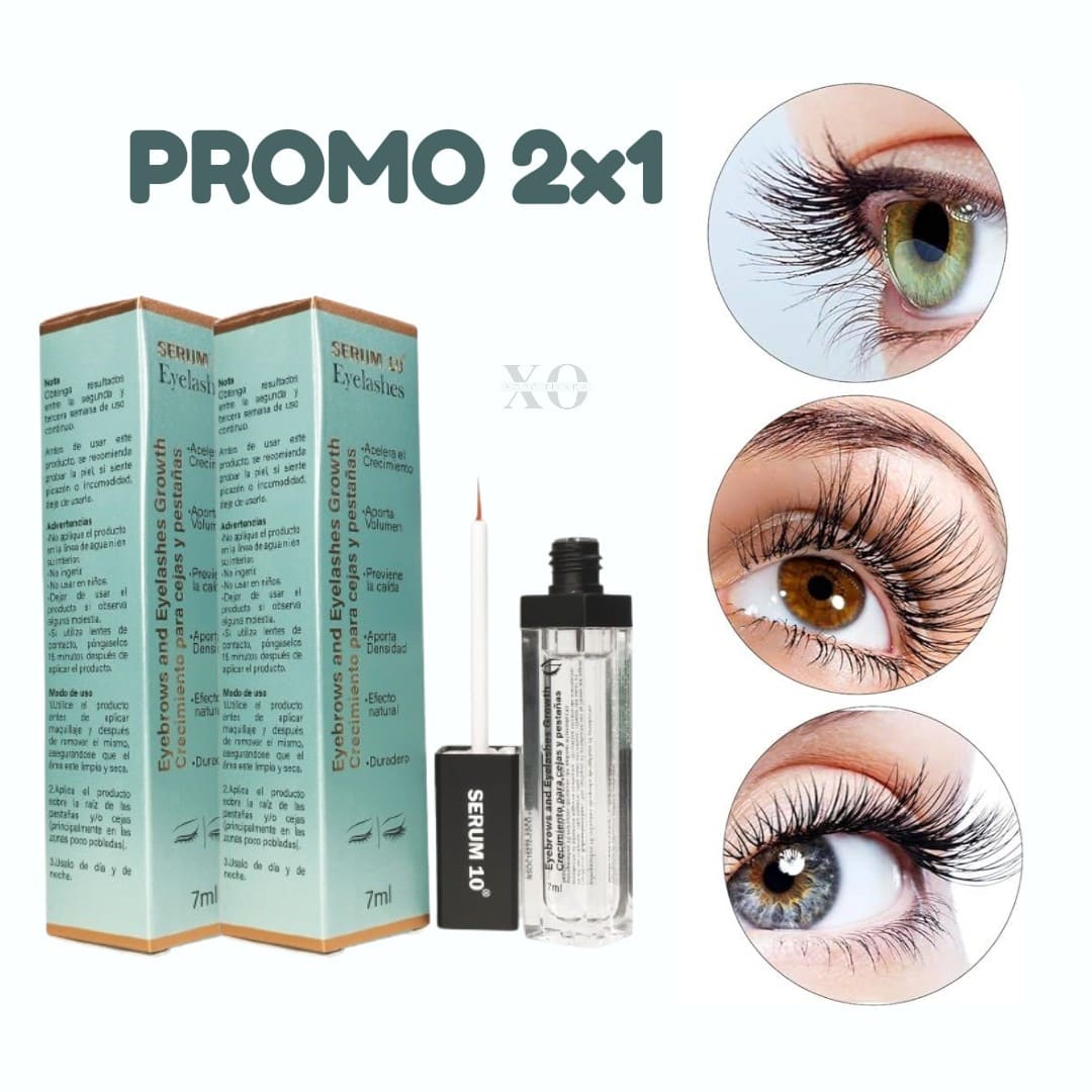 (Promo 2x1 🤩) Serum 10 Crecimiento Cejas y Pestañas 300%