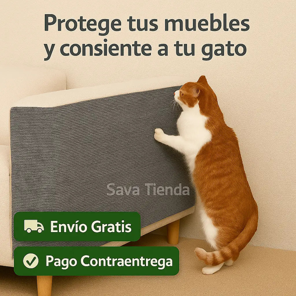 Alfombra Adhesiva Gris Para Gatos 🐱