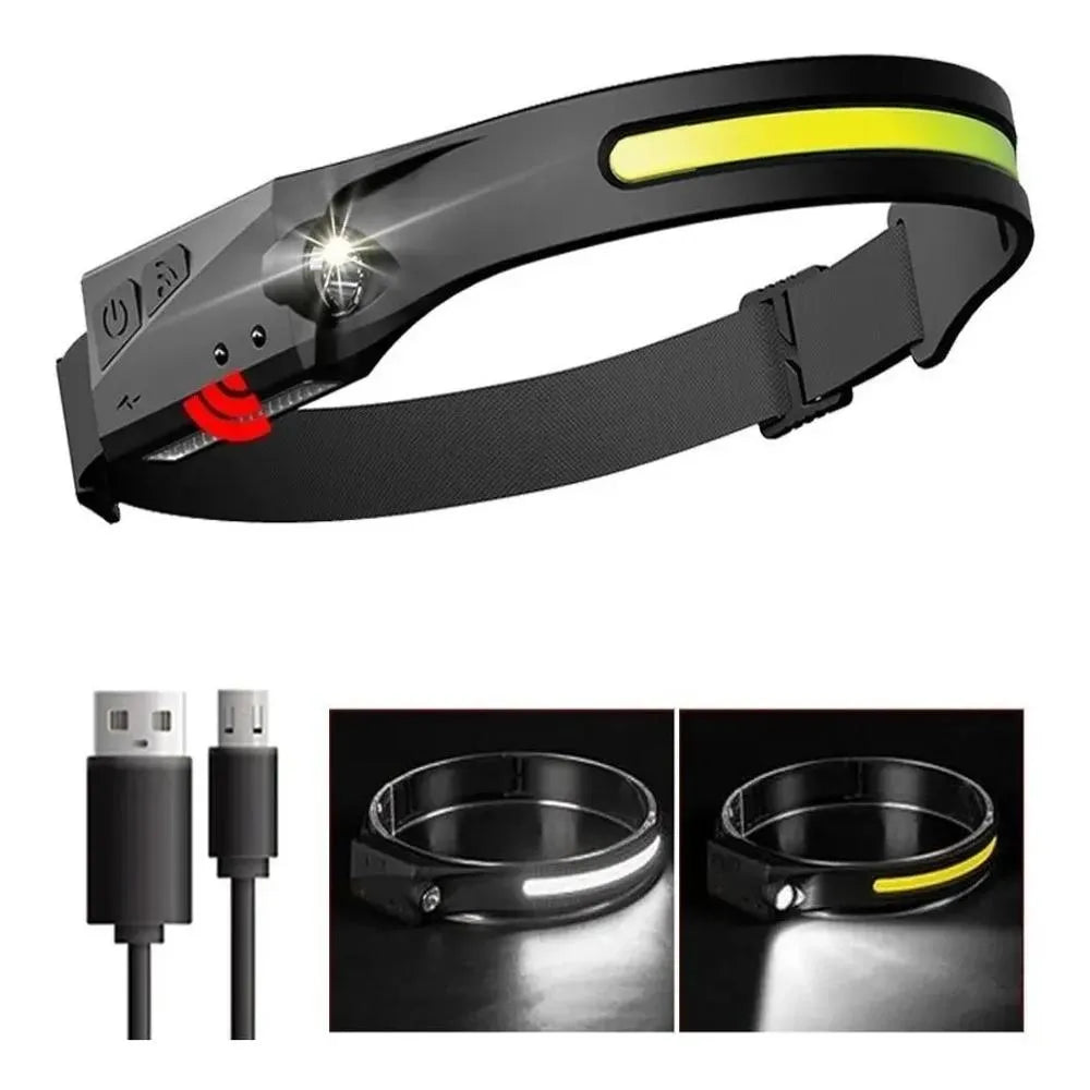 Linterna LED de Cabeza con Sensor (Recargable🔋)