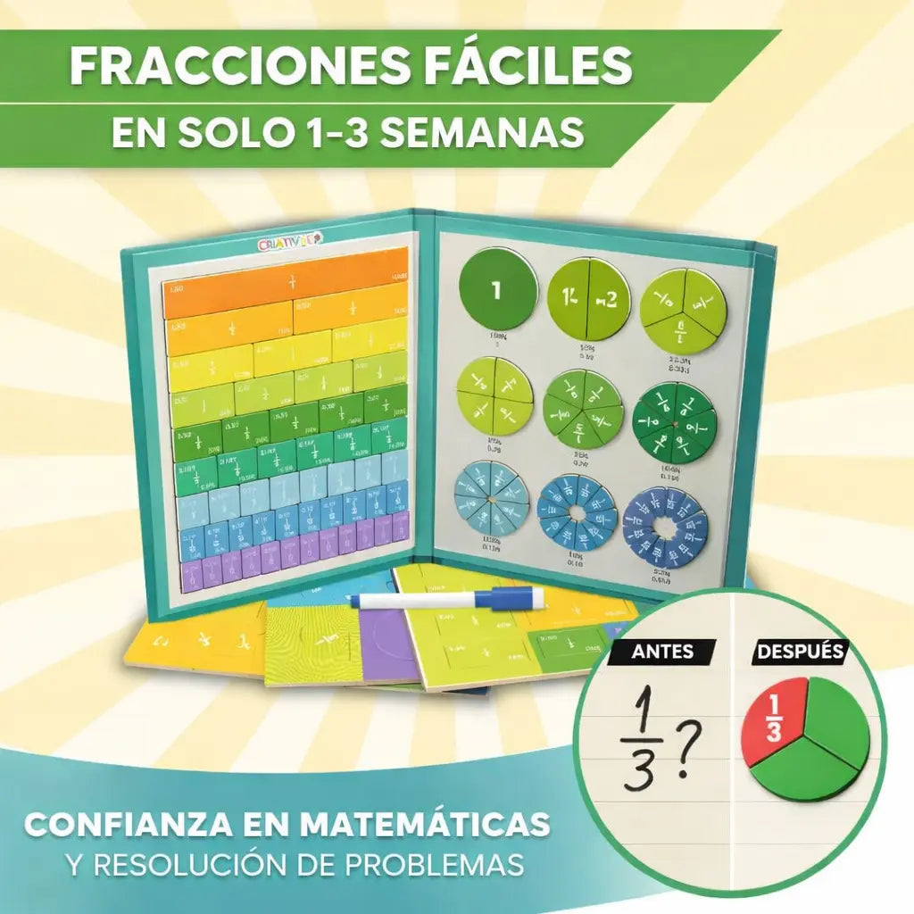 Libro Montessori Magnético de Fracciones 🧩