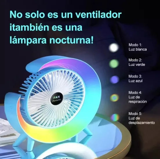Ventilador de Mesa con Luz  RGB 🌀