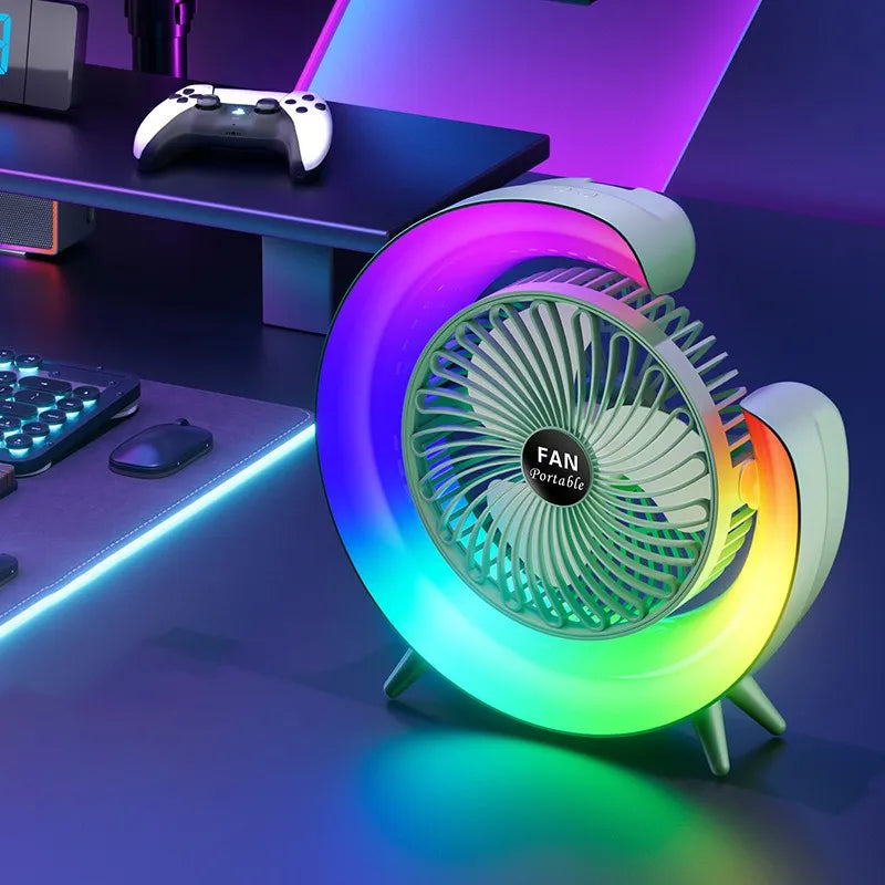 Ventilador de Mesa con Luz  RGB 🌀