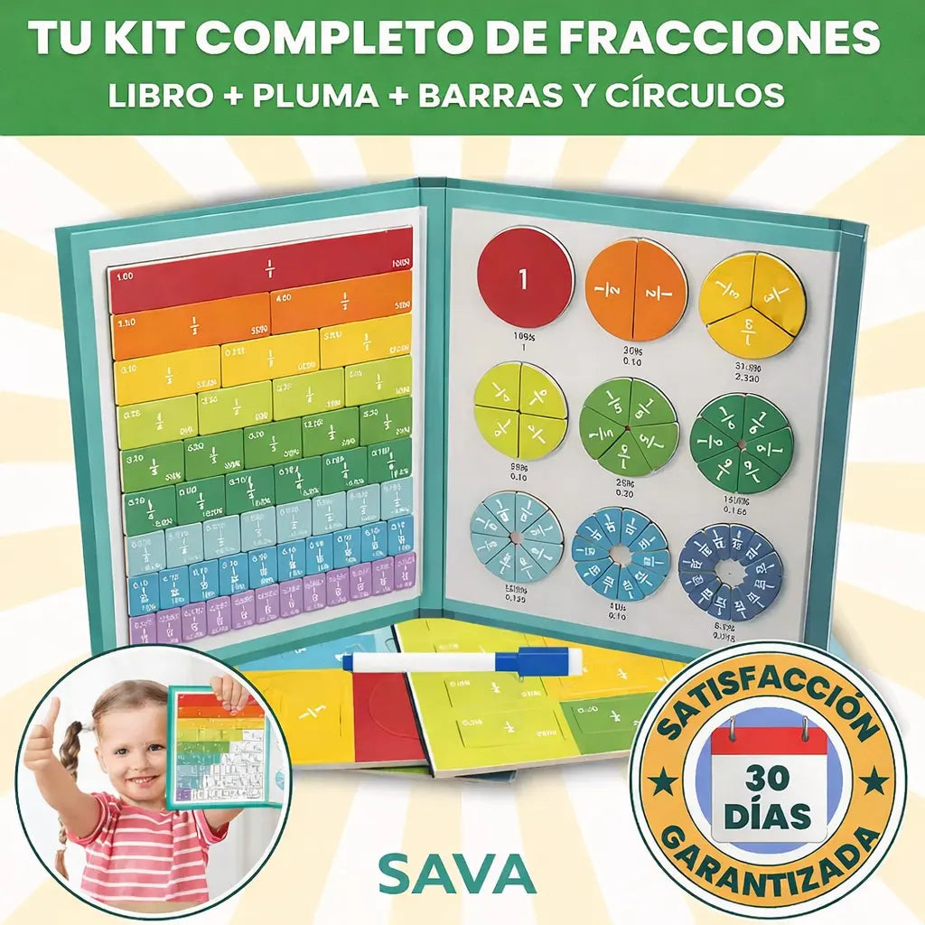Libro Montessori Magnético de Fracciones 🧩