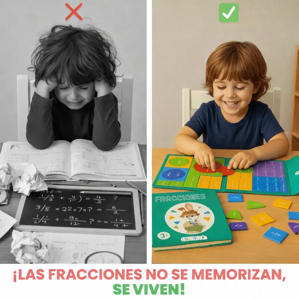 Libro Montessori Magnético de Fracciones 🧩