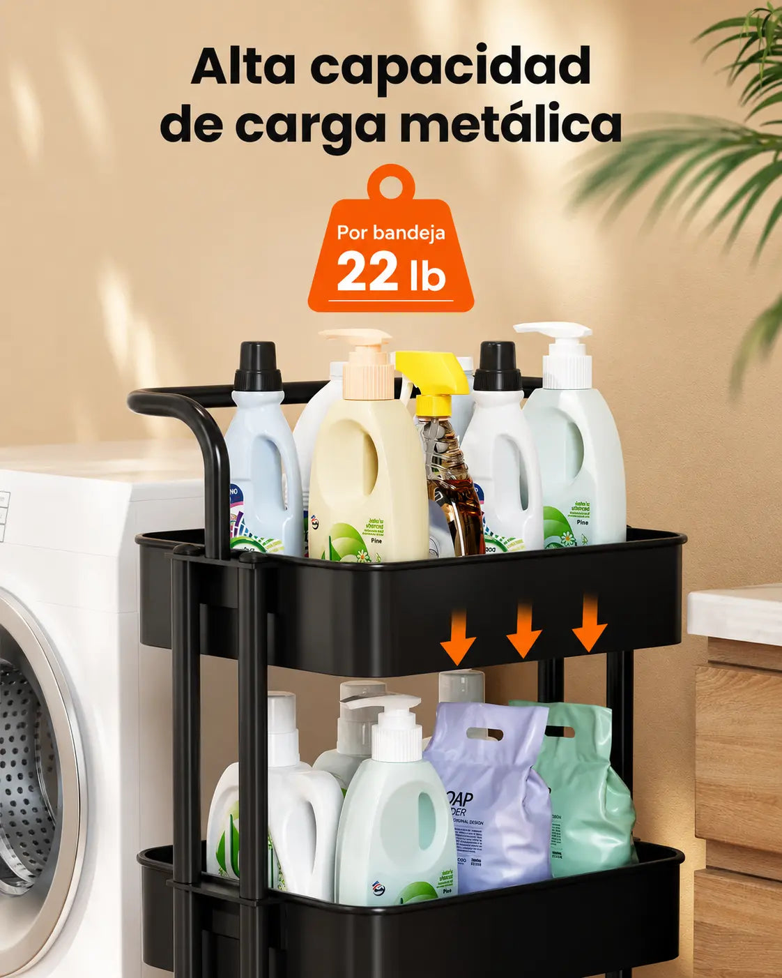 Organizador Negro Multiusos 3 Niveles