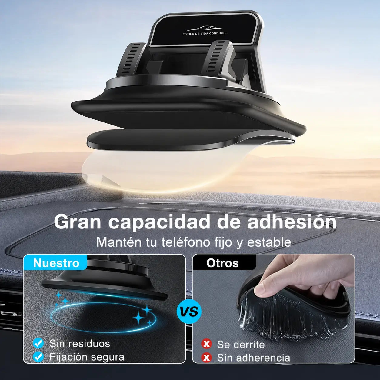 Soporte Móvil 360° Antideslizante para Carro